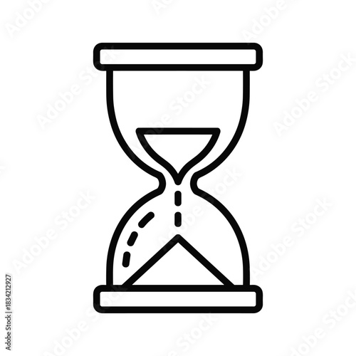 Hourglass Outline Icon with Falling Sand