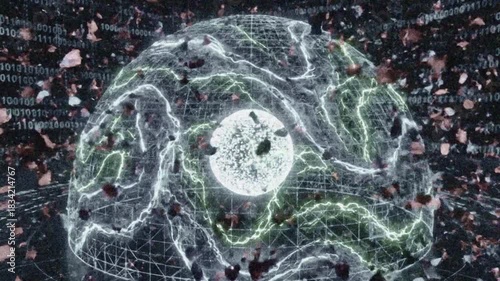 Cybersecurity Firewall Shield Blocking Digital Attacks and Malware in Cyberspace