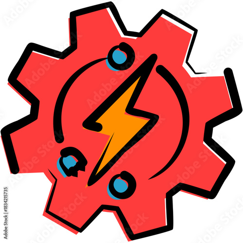 Power Management Hand Drawn Color icon