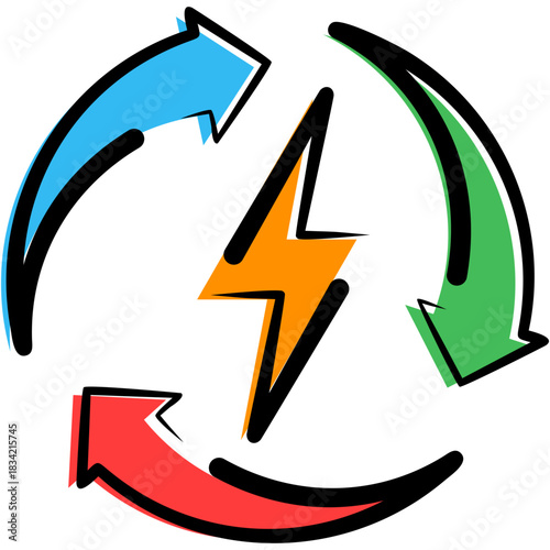 Recharge Hand Drawn Color icon