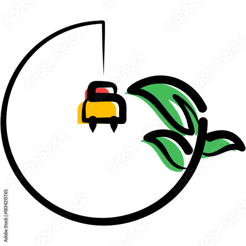 Sustainable Energy Hand Drawn Color icon