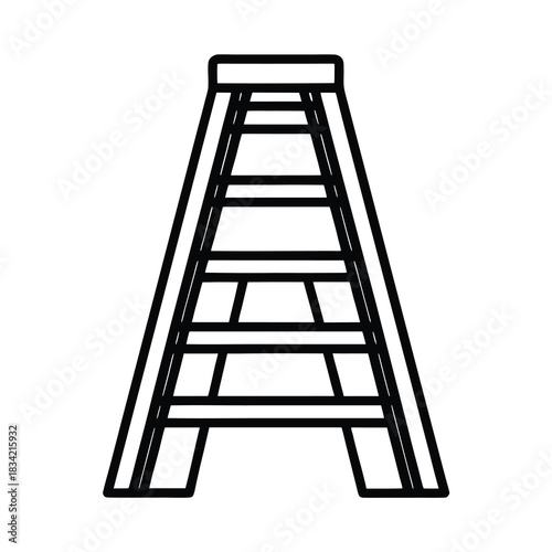 Aluminum metal stepladder isolated on white background, a tool for success, achievement, and growth, symbolizing the concept of climbing up
