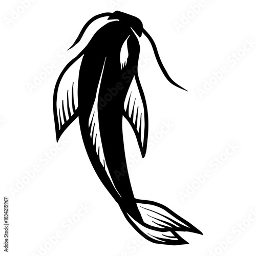 Koi fish top view tattoo