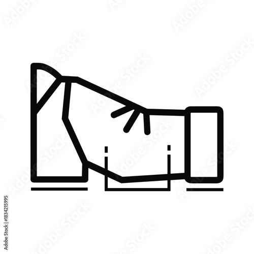 Minimalist line icon of a hand applying sealant with a caulking gun.