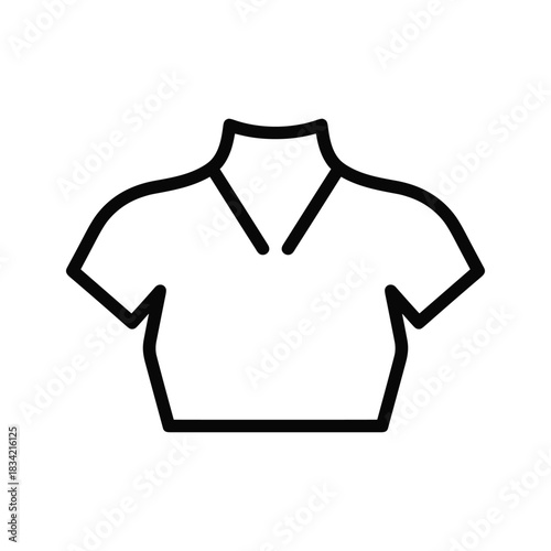 High Neck Crop Top Line Icon Vector Illustration