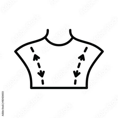 Neck and Décolleté Massage Technique Line Icon