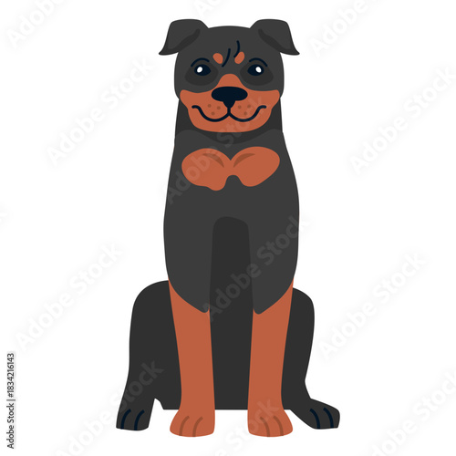 Rottweiler dog sitting