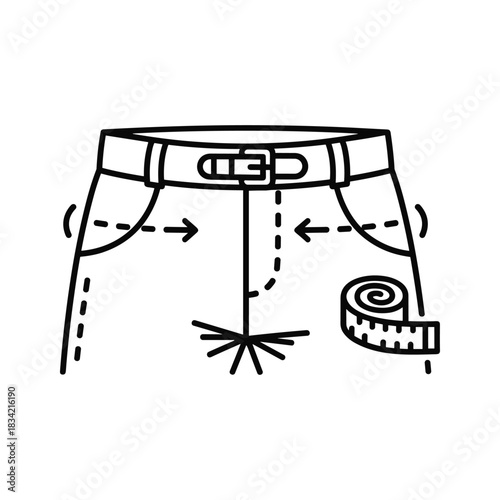 Pants Measurement and Custom Tailoring Service Line Icon