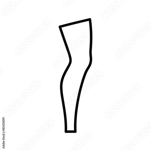 Minimalist Human Leg Outline Icon, Simple Line Art Graphic