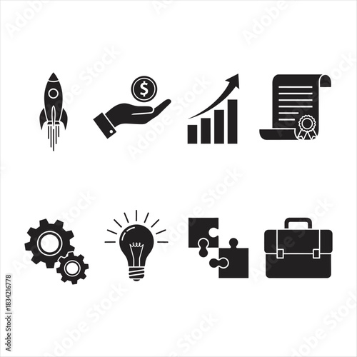 business set of vector icons