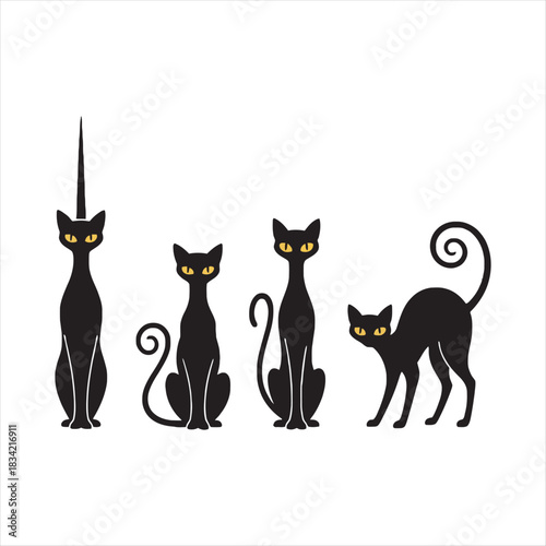 vector illustration of a halloween cat