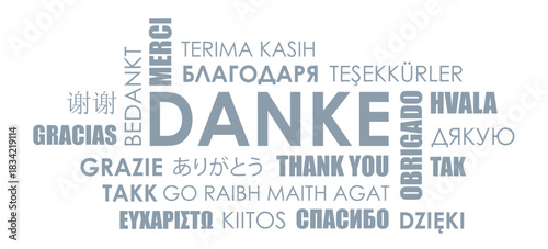 thank you text in different languages vector illustration