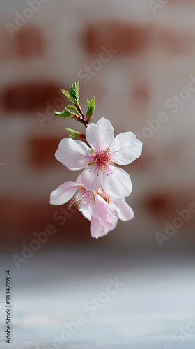 Delicate pink cherry blossom with blurred background