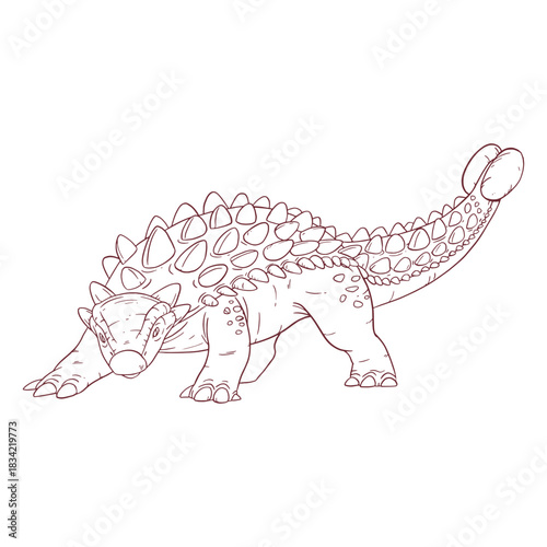 Ankylosaurus dinosaur drawn