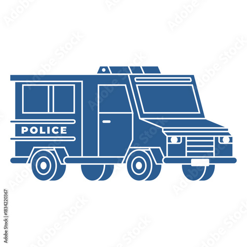 Riot control police car blue