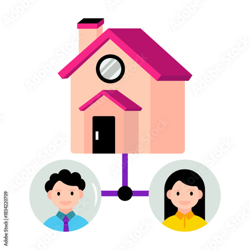 A flat design icon estate agents