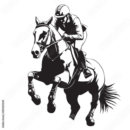 silhouette of an equestrian athlete