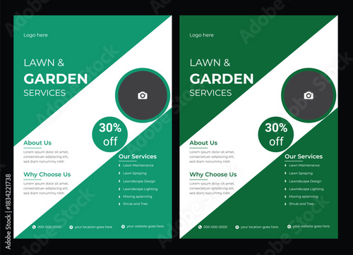 lawn care garden or landscaping services Tree and gardening service poster leaflet design  lawn care flyer design template. landscaping and gardening lawn care service flyer, poster, leaflet design la