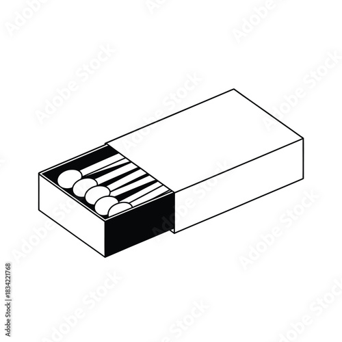 Open matchbox with several matches inside ready to use