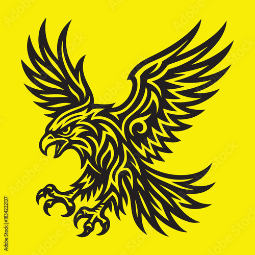 Tribal Eagle Tattoo Design in Black and White