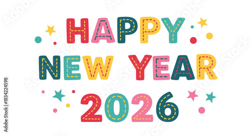  Happy new year desing isolated on white background
