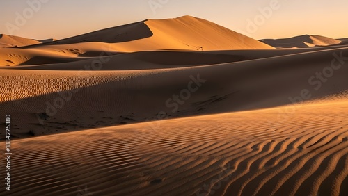 Fototapeta Naklejka Na Ścianę i Meble -  Desert landscape sand dunes background scenic nature travel adventure sahara arid wilderness dry heat