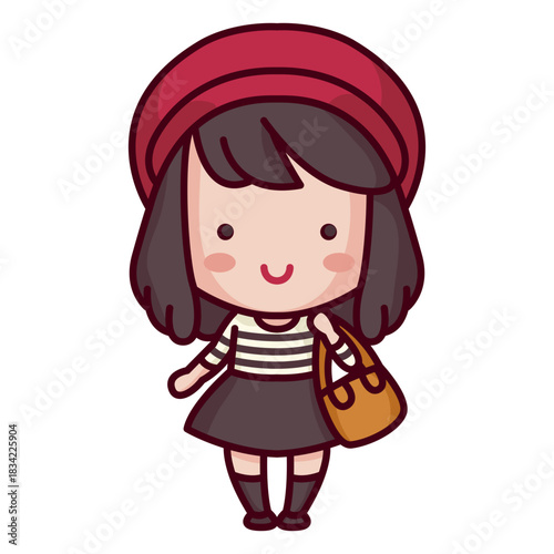 French character cute style woman