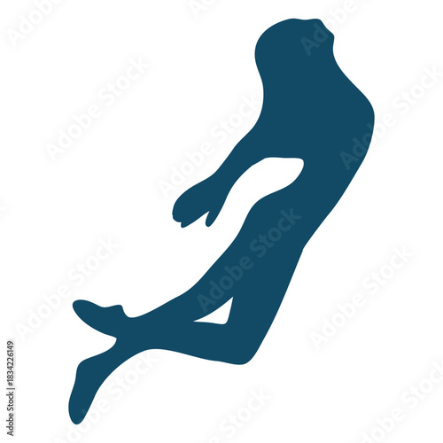 Rising up underwater girl silhouette