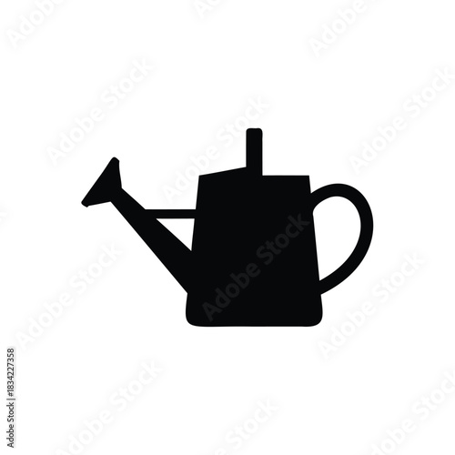 Black silhouette of a watering can icon watering can, garden, gardening, water, plant