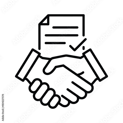 Contract Handshake Icon: Business Agreement, Deal, and Partnership