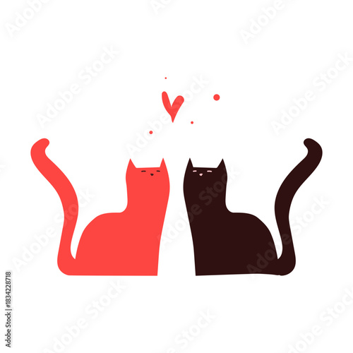 Cute cats couple