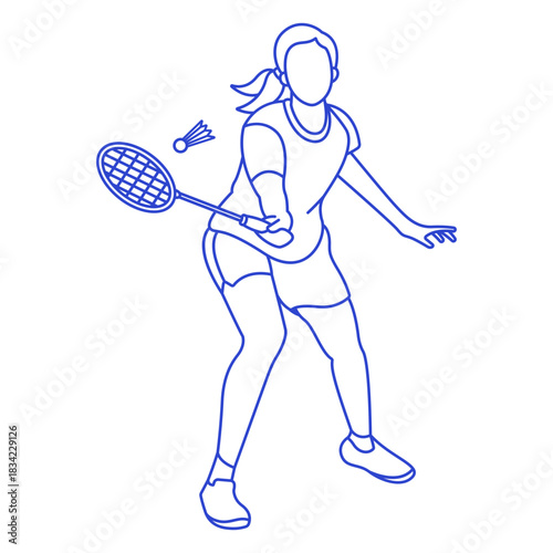 Badminton player stroke