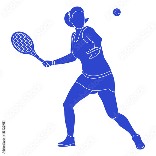Blue tennis player
