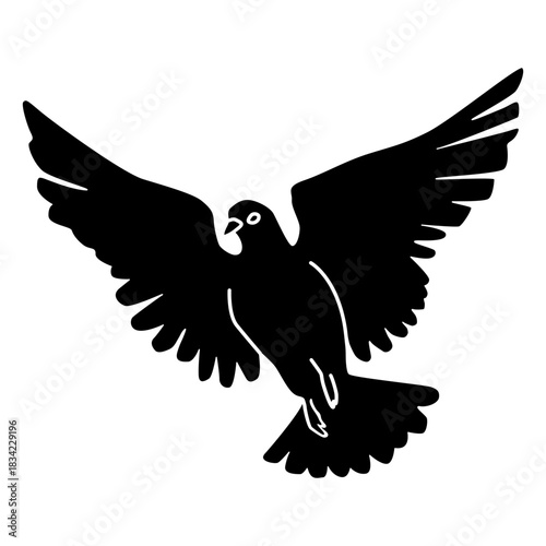 Flying pigeon black