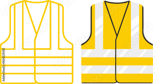 safety vest construction worker uniform flat vector icon design
