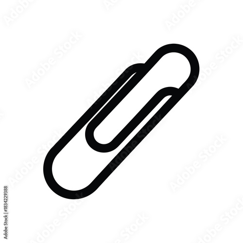 Paper Clip Vector Icon Flat Isolated on White Background Office Supplies