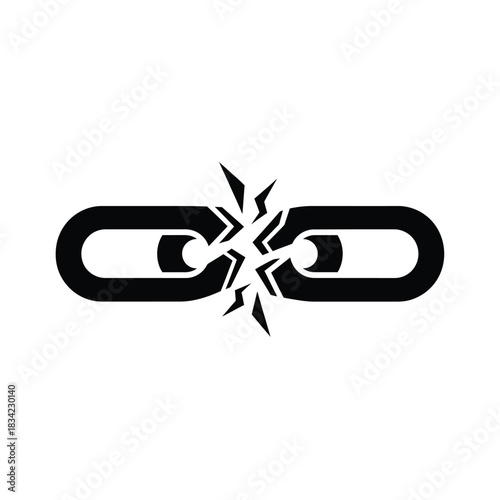 Broken Chain Link Icon Black Silhouette chain, link, broken, connection, disconnect