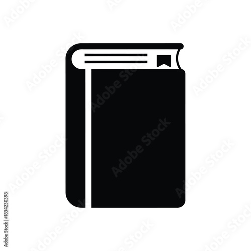Closed book icon with bookmark reading literature