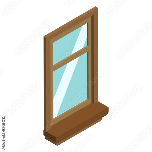 Single hung window isometric