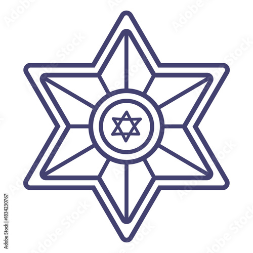 Star of david within star stroke