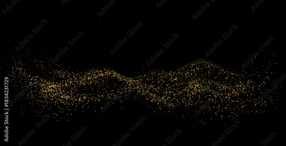 Fototapeta premium Vector Abstract Shiny Gold Glitter design element. Gold Glitter Dust. For New Year, Merry Christmas, Birthday and Wedding greeting card and invitation. Luxury Background design