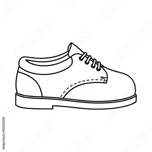 Simple outline drawing of a classic oxford style shoe with laces