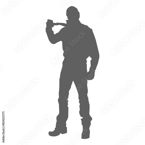 Standing lumberjack silhouette