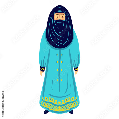 Arab woman niqab character