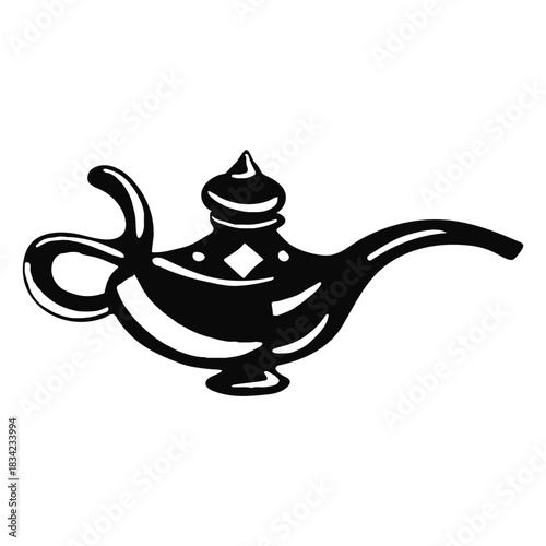 Arabic object oil lamp black