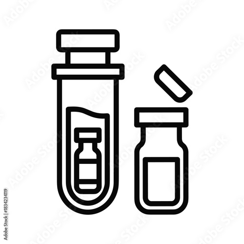 Medical Test Tube and Vial Icon