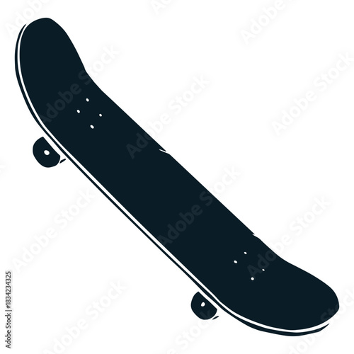 Illustration black skateboard