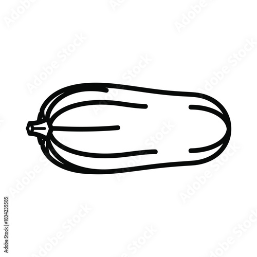 Simple outline drawing of a papaya fruit on a white background