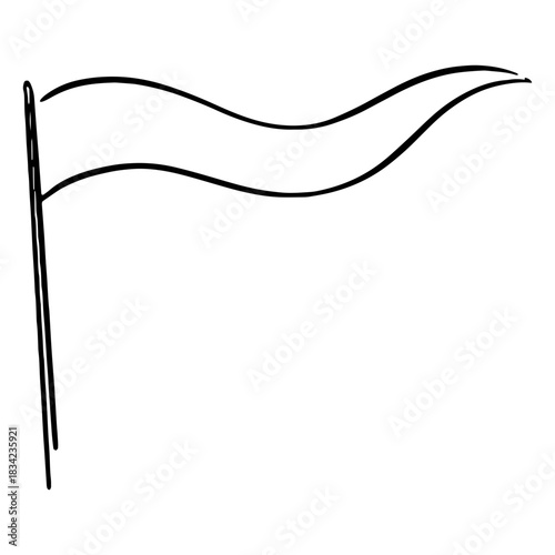 White pennant hand drawn