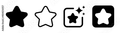 Star icon symbolizing positive review ratings with a clean black transparent vector illustration